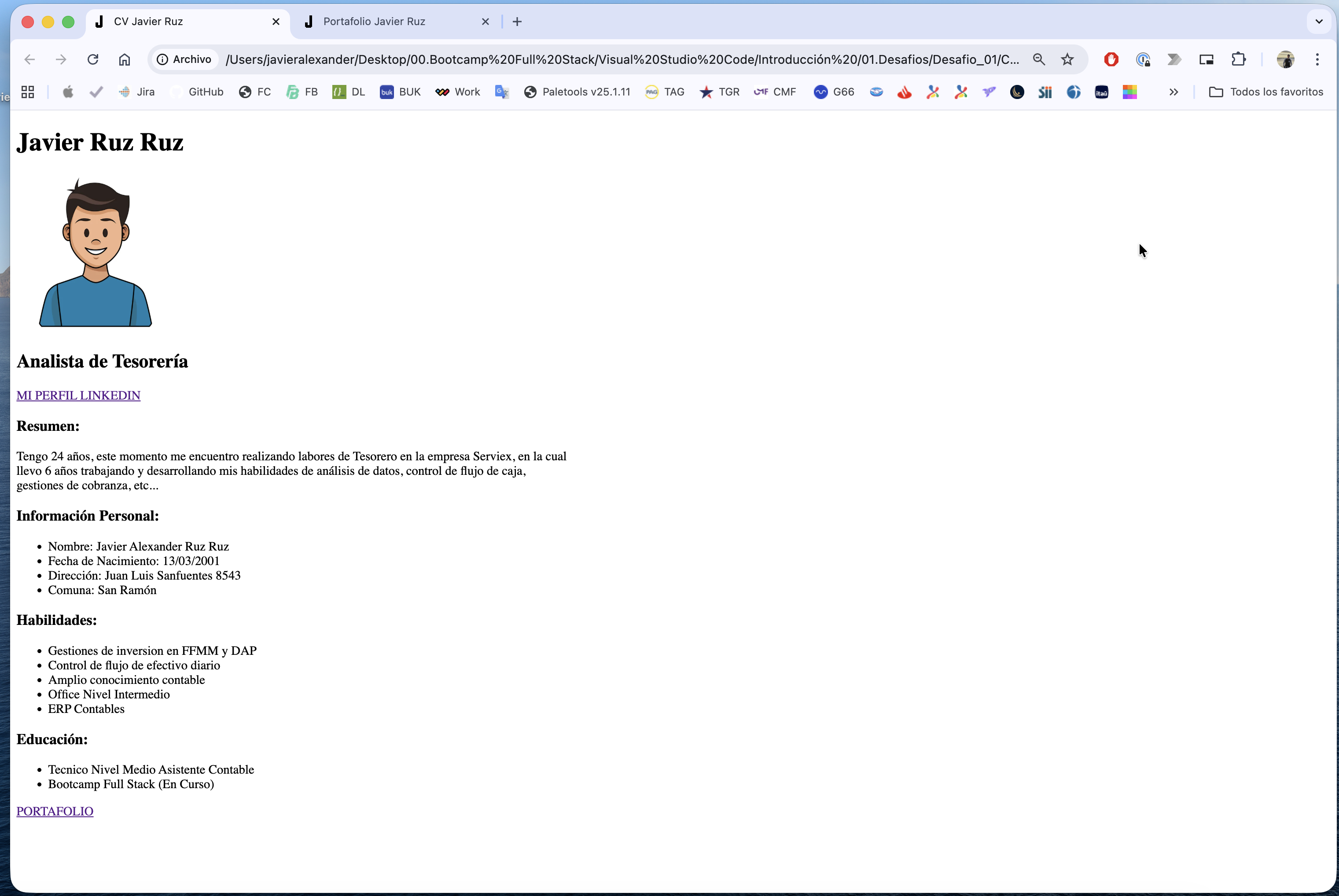 Screenshot de Proyecto Curriculum Vitae